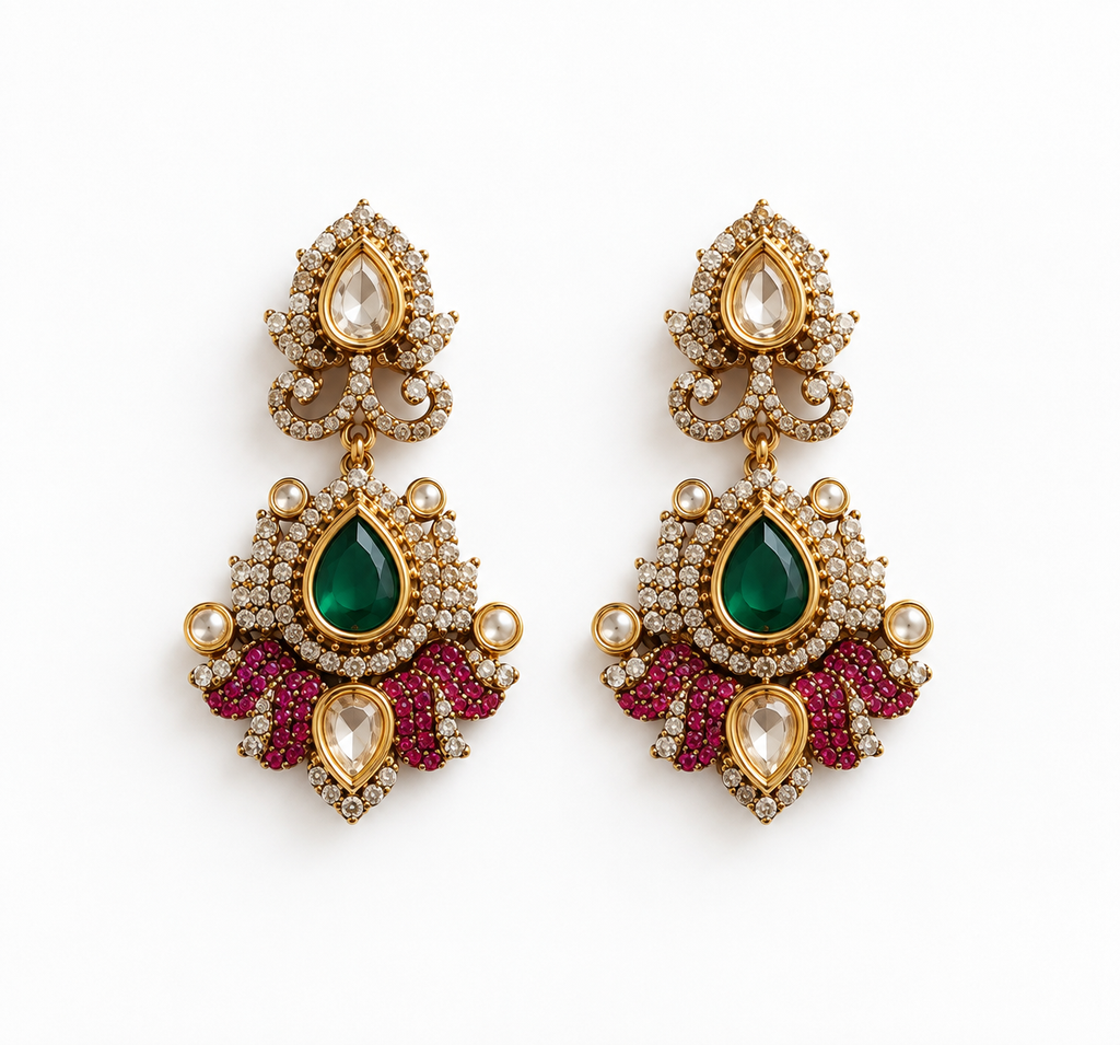 Emerald Paisley Necklace Set