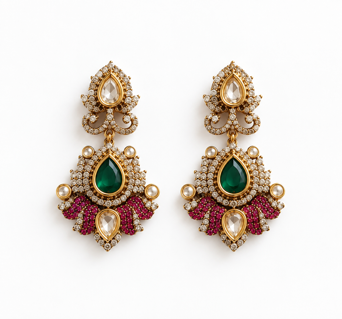 Emerald Paisley Necklace Set