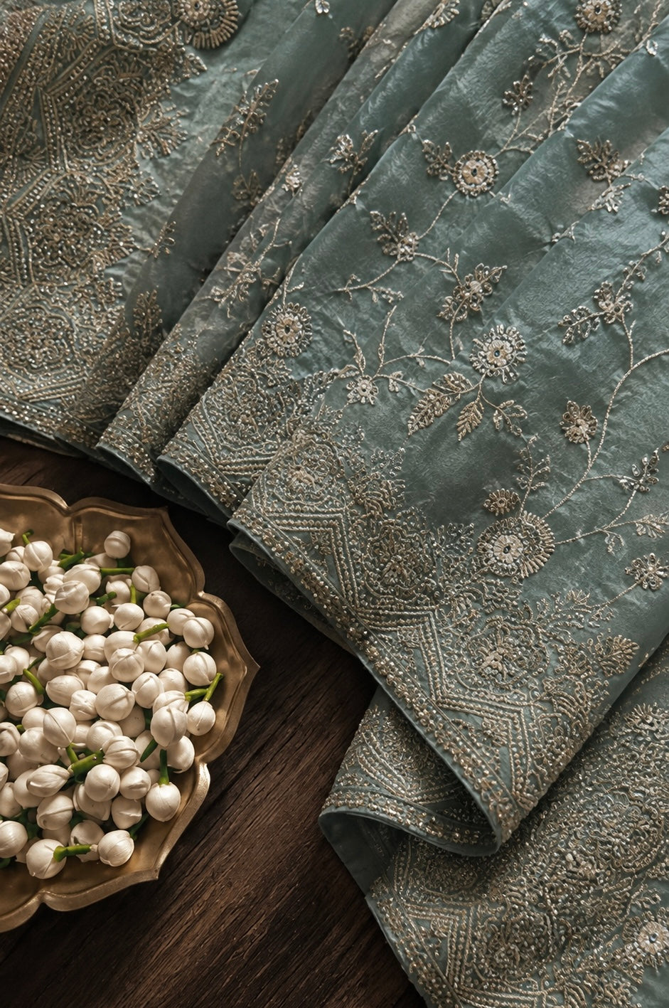 Sage Garden Embroidered Saree