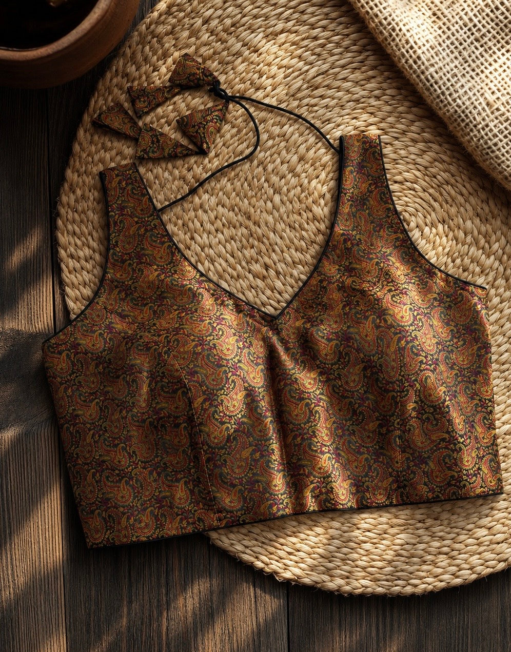 Antique Gold Brocade Blouse