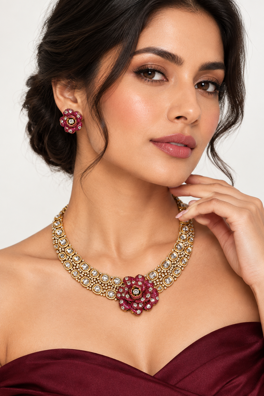 Crimson Rose Statement Set