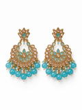 Turquoise Blossom Chandbali Earrings