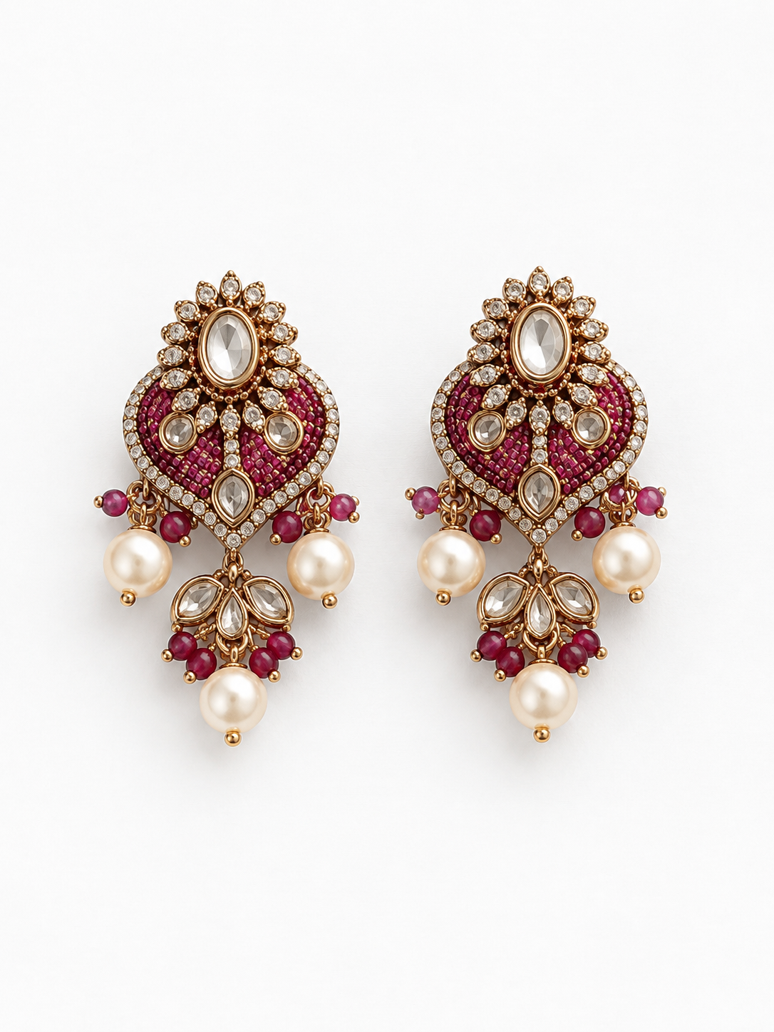 Kundan Fan Pendant Necklace Set