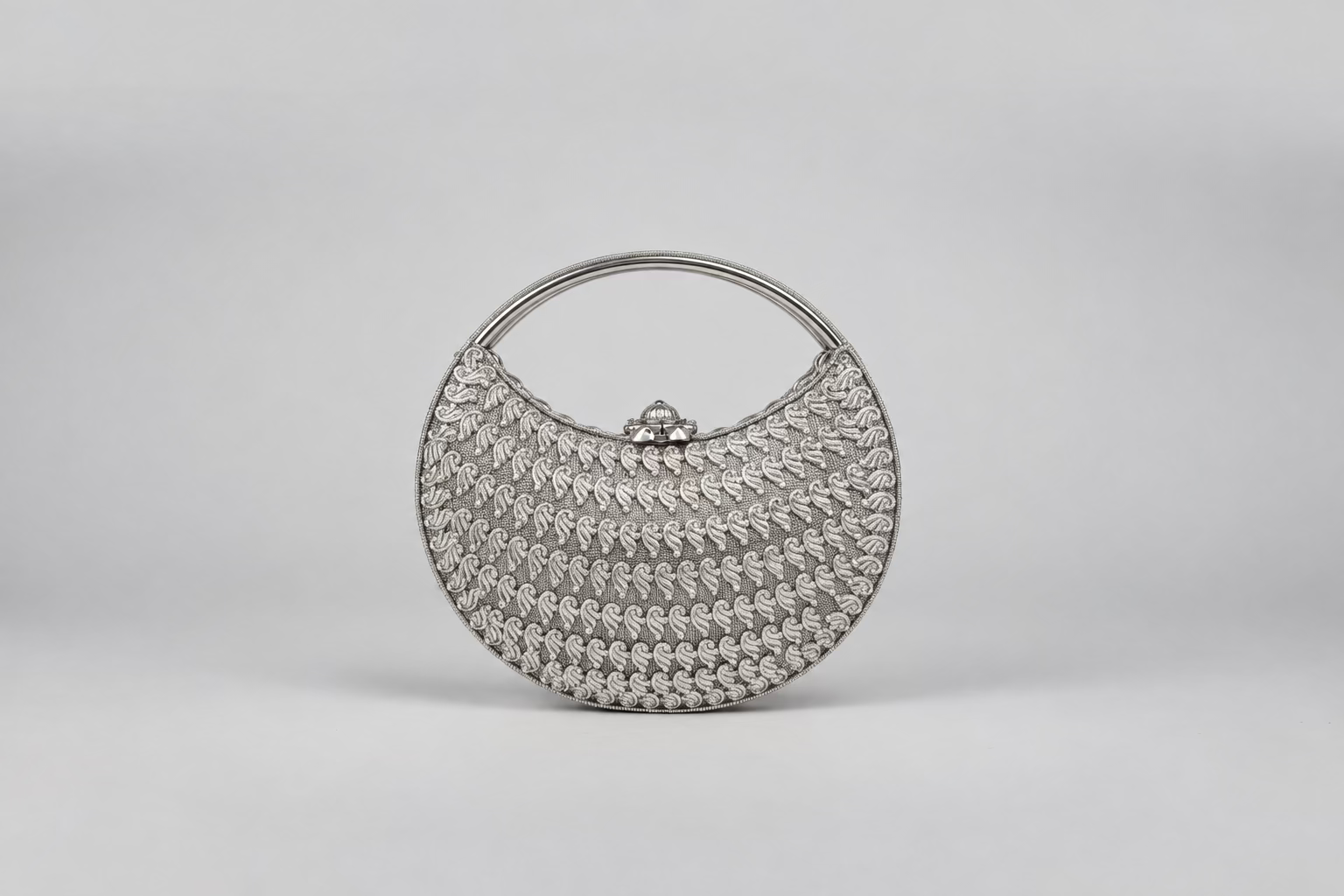 Paisley Stone Mesh Clutch