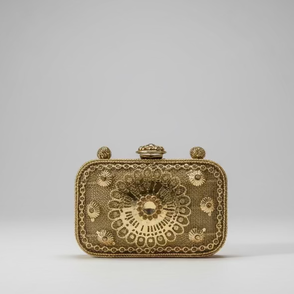 Antique Gold Box Clutch