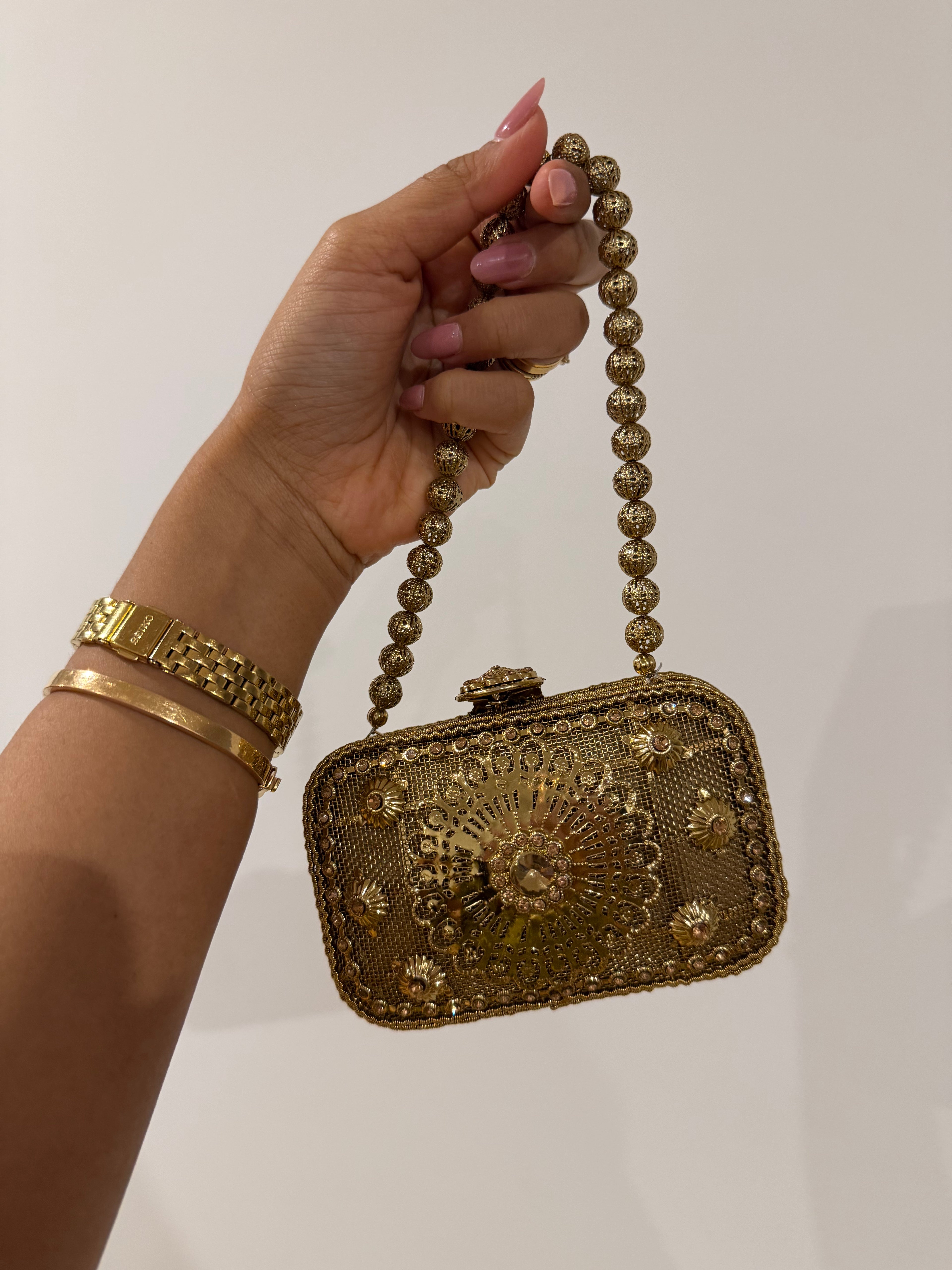 Antique Gold Box Clutch