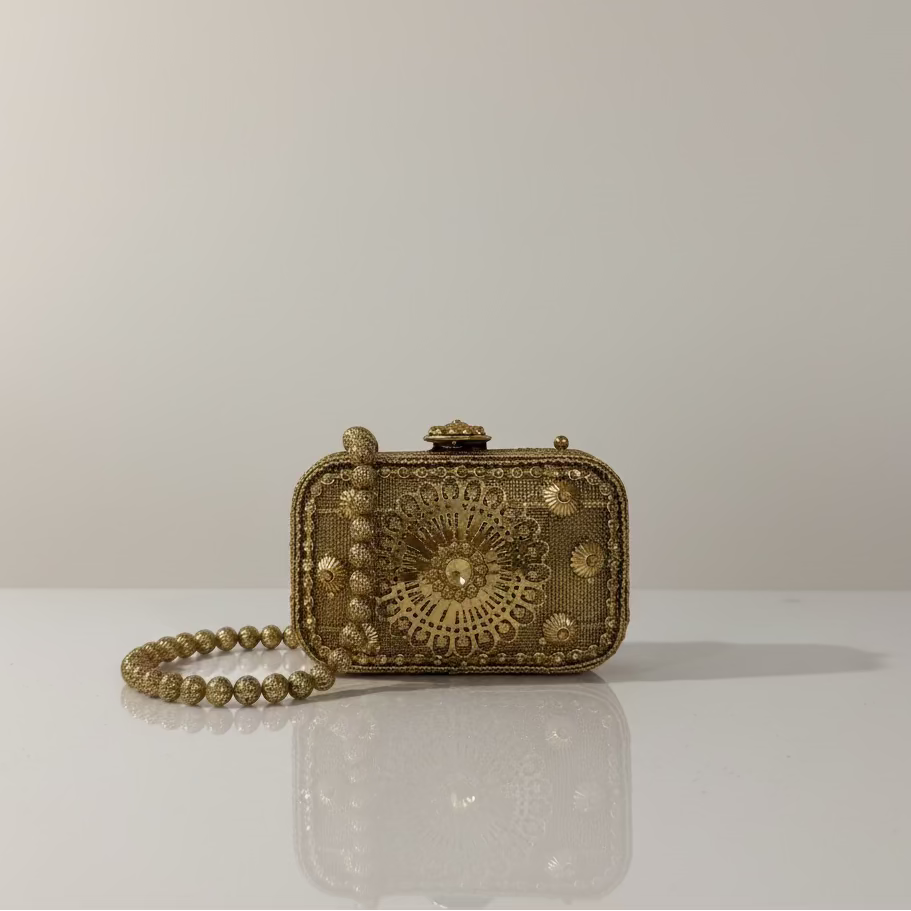Antique Gold Box Clutch