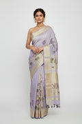 Lilac Lotus Silk Saree