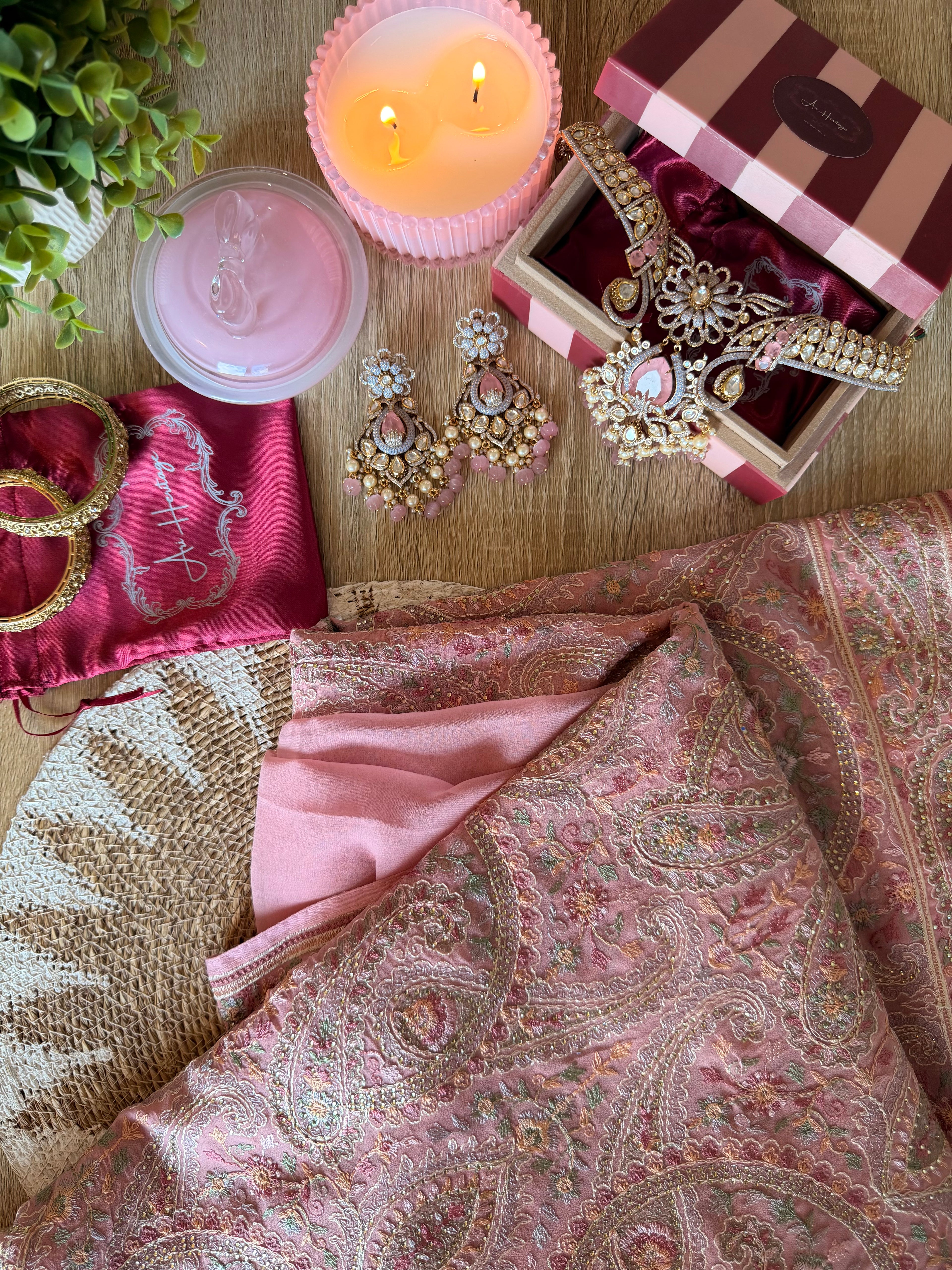 Blush Paisley Saree
