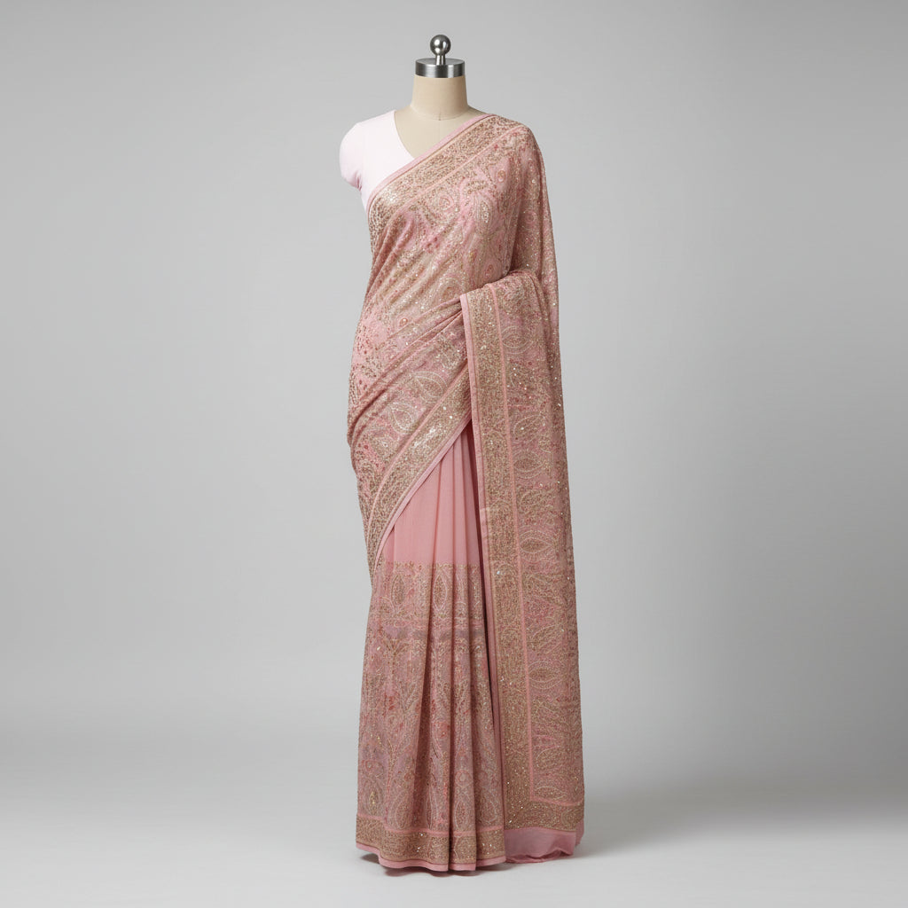 Blush Paisley Saree