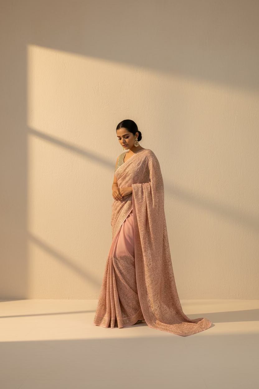 Blush Paisley Saree